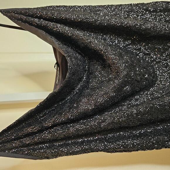 Elegant Black Sequined Slip Dress - Picture 3 of 6